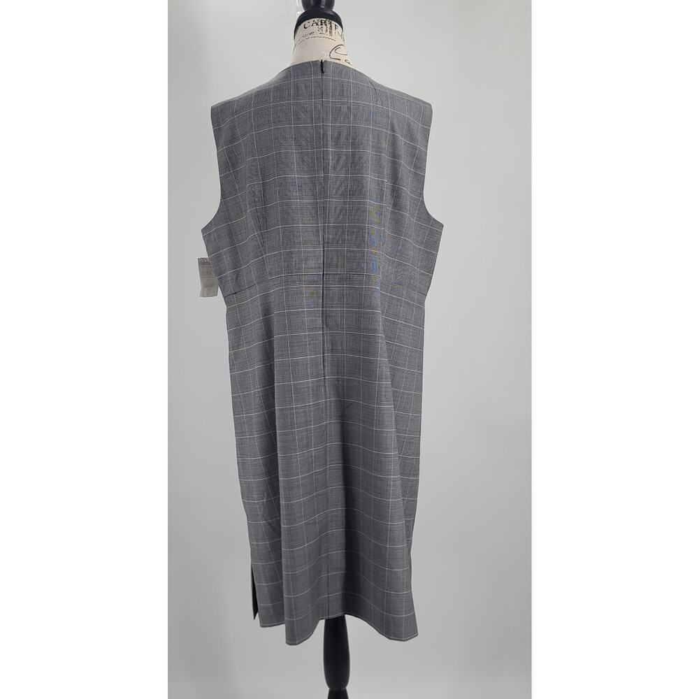 Boss Trabaldo Togna 1840 Wool Plaid sheath dress black plaid Size 18 academia - Picture 2 of 9